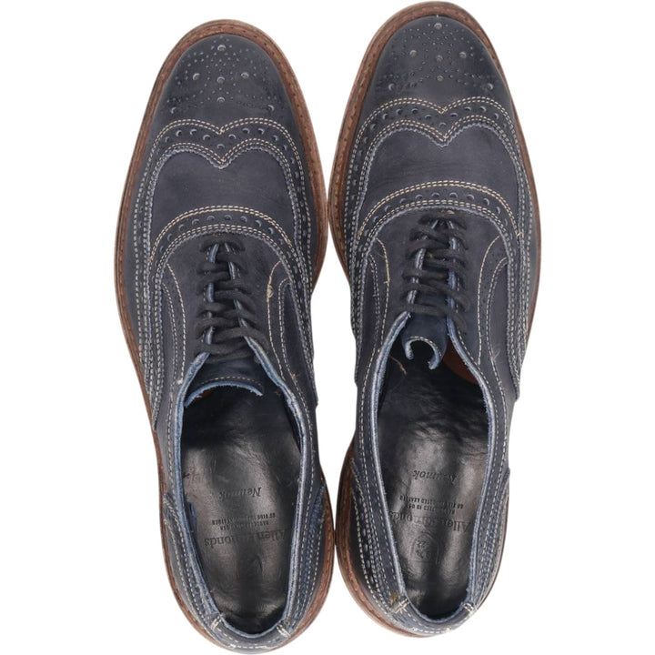 Allen Edmonds Neumok Wingtip Shoes Made in USA Men's 27.5cm genuine leather navy blue type Vintage Second Hand