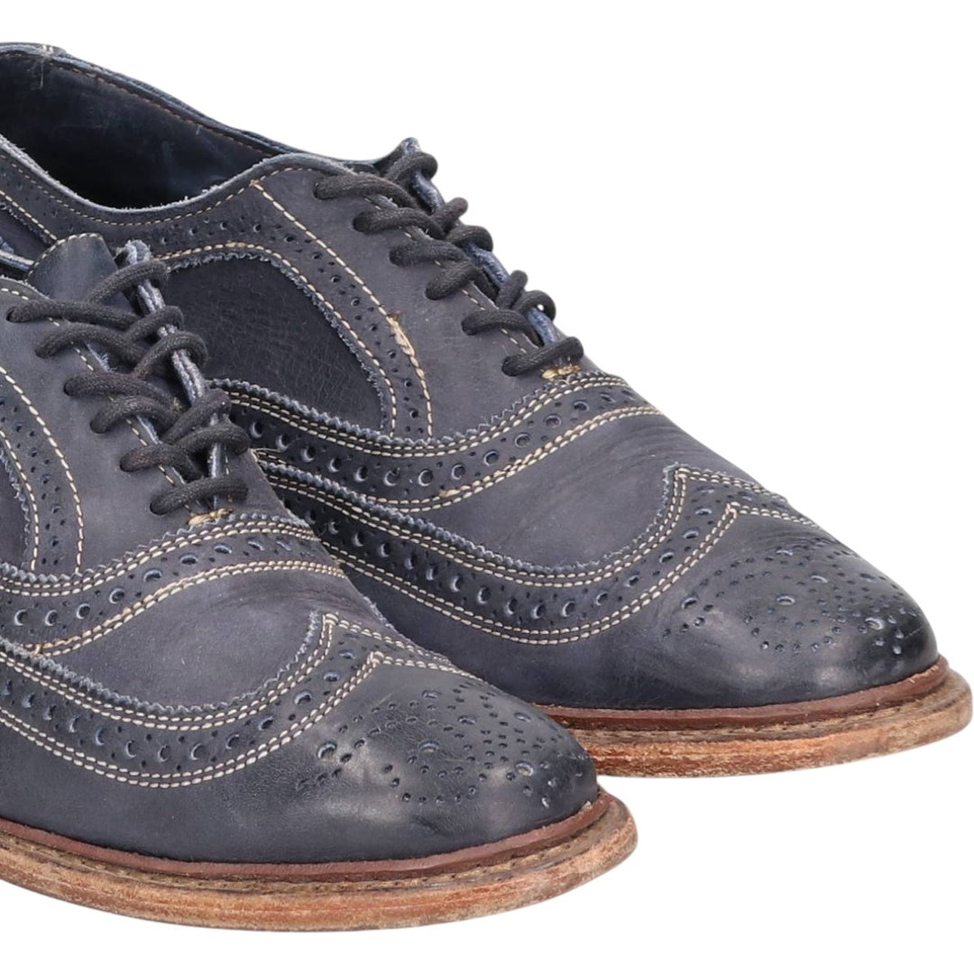 Allen Edmonds Neumok Wingtip Shoes Made in USA Men's 27.5cm genuine leather navy blue type Vintage Second Hand