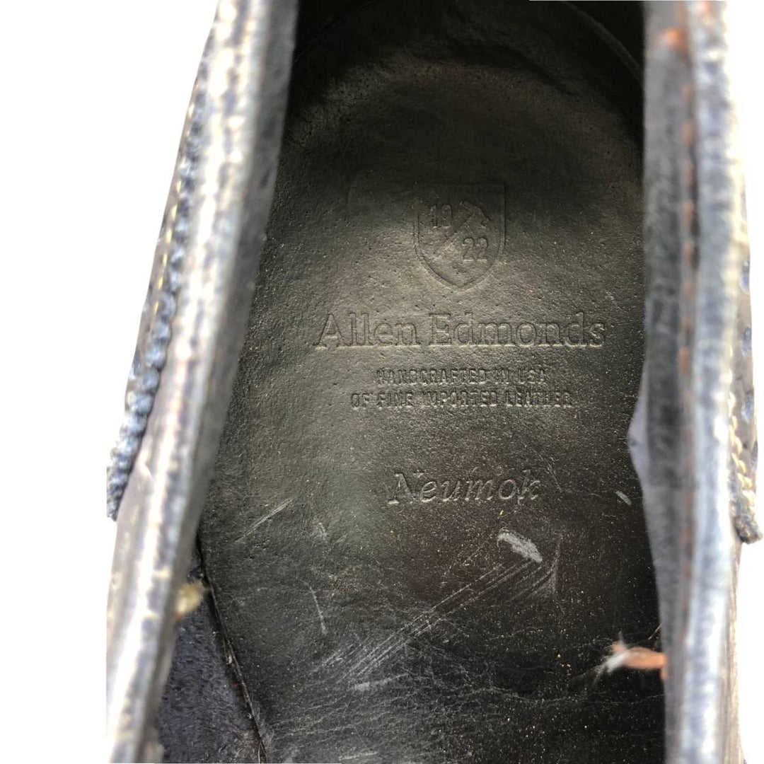Allen Edmonds Neumok Wingtip Shoes Made in USA Men's 27.5cm genuine leather navy blue type Vintage Second Hand