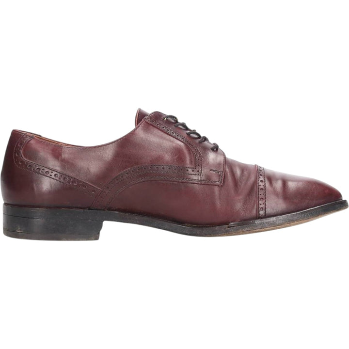 VITO RUFOLO Straight Tip Shoes, Made in Italy, Size 10M Men's 28.0cm genuine leather wine-red Vintage Second Hand