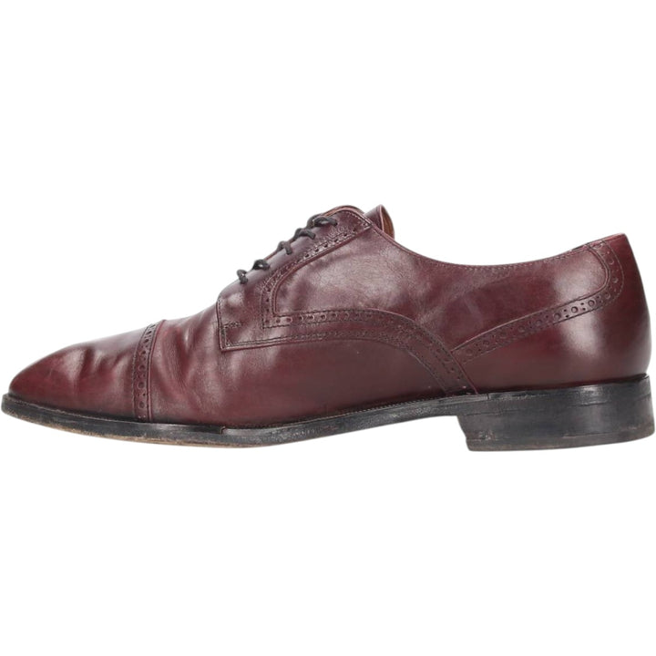 VITO RUFOLO Straight Tip Shoes, Made in Italy, Size 10M Men's 28.0cm genuine leather wine-red Vintage Second Hand