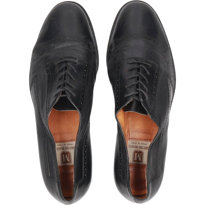 Bruno Magli Straight Tip Shoes, Made in Italy, Size 8 M Men's 27.5cm unclear black type Vintage Second Hand