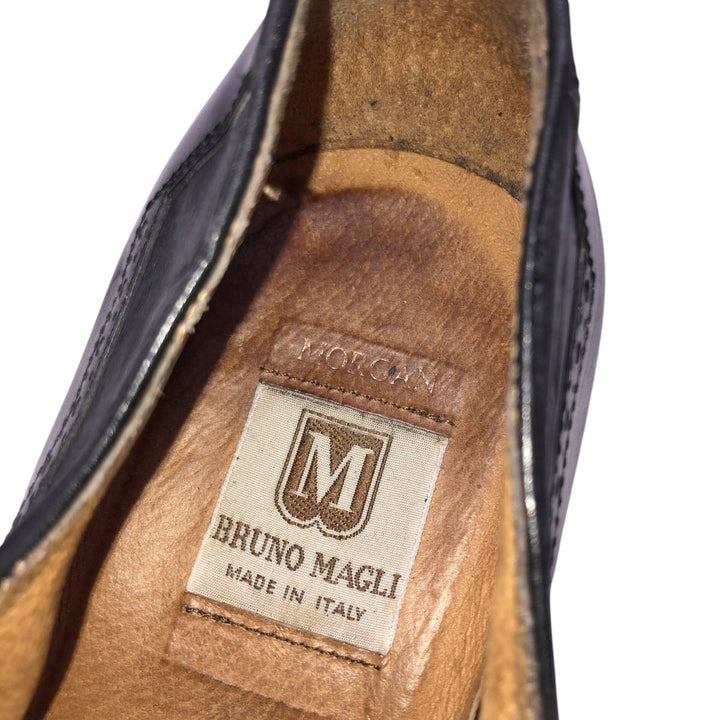 Bruno Magli Straight Tip Shoes, Made in Italy, Size 8 M Men's 27.5cm unclear black type Vintage Second Hand