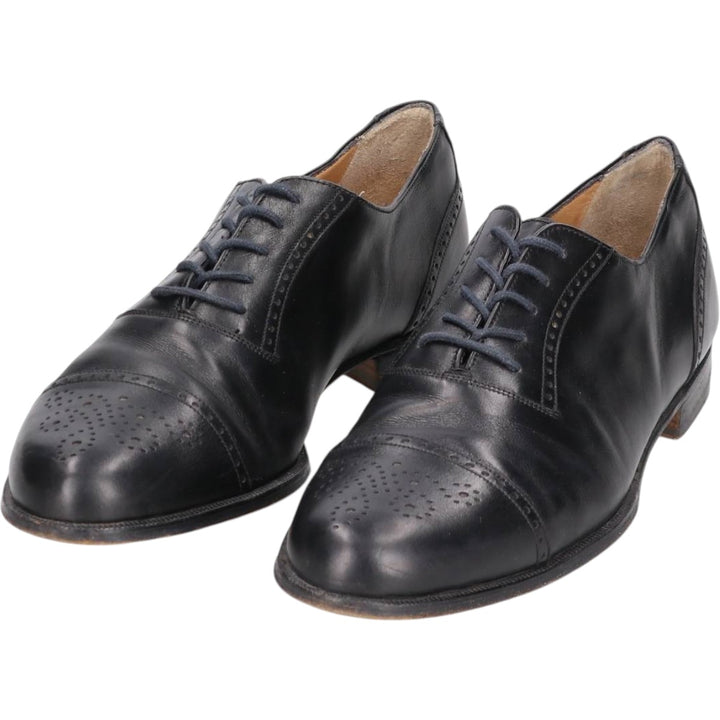 Bally semi-brogue straight-tip shoes, made in Italy, size 8 1/2 D Men's 27.0cm genuine leather black type Vintage Second Hand