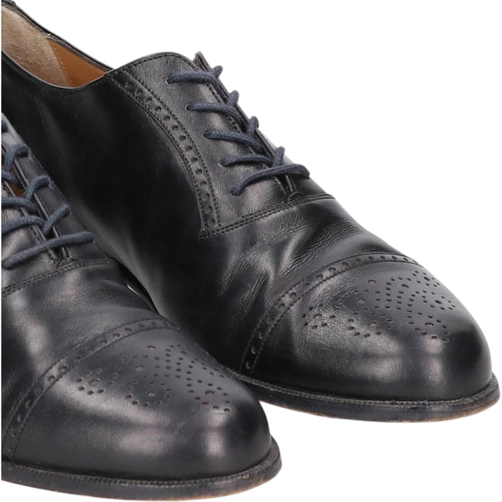 Bally semi-brogue straight-tip shoes, made in Italy, size 8 1/2 D Men's 27.0cm genuine leather black type Vintage Second Hand