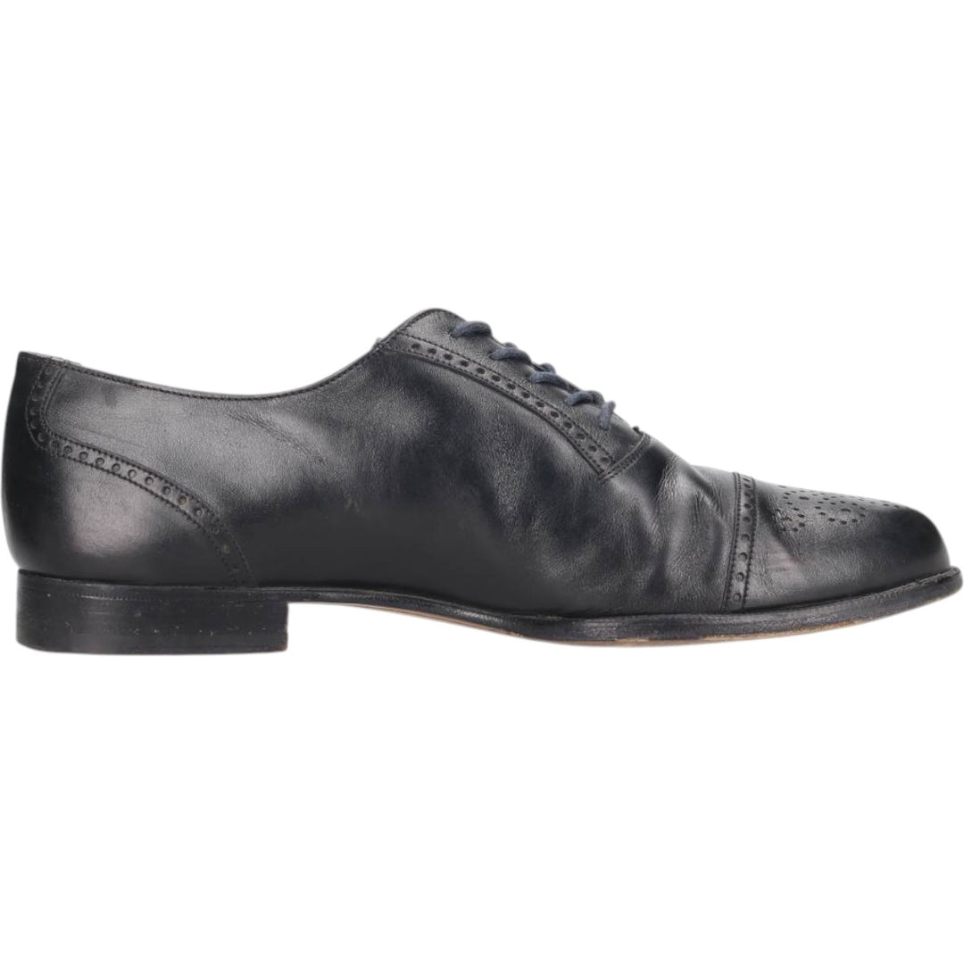 Bally semi-brogue straight-tip shoes, made in Italy, size 8 1/2 D Men's 27.0cm genuine leather black type Vintage Second Hand