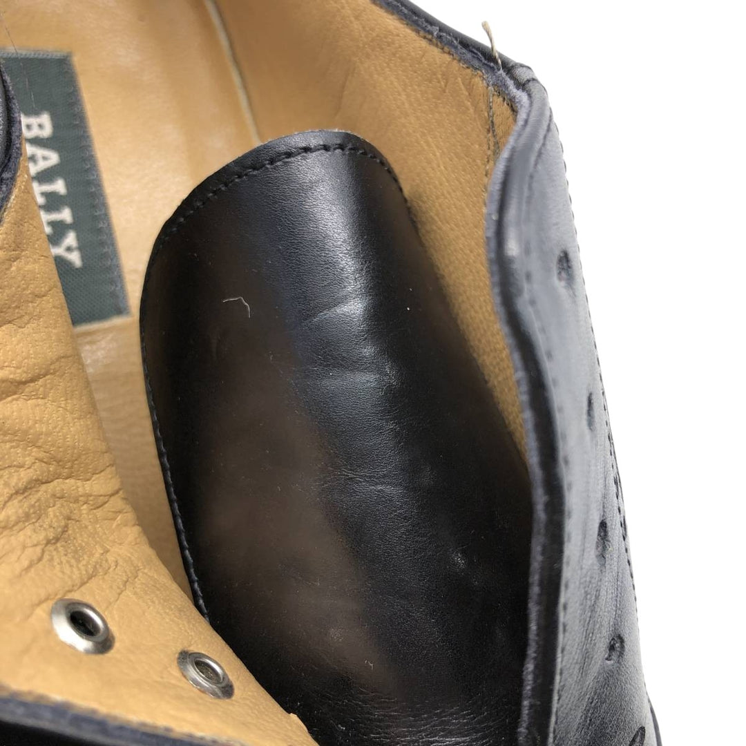 Bally semi-brogue straight-tip shoes, made in Italy, size 8 1/2 D Men's 27.0cm genuine leather black type Vintage Second Hand