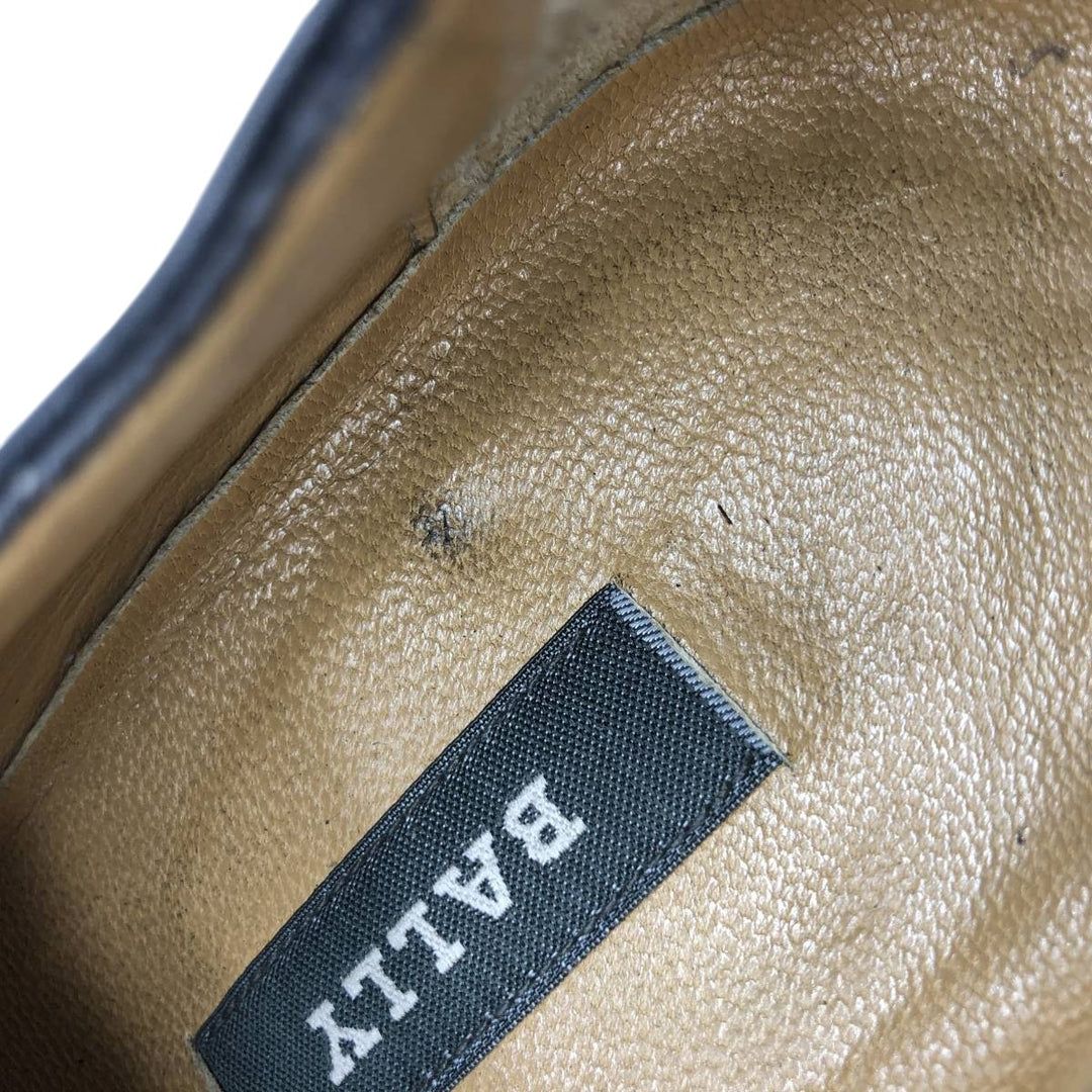 Bally semi-brogue straight-tip shoes, made in Italy, size 8 1/2 D Men's 27.0cm genuine leather black type Vintage Second Hand