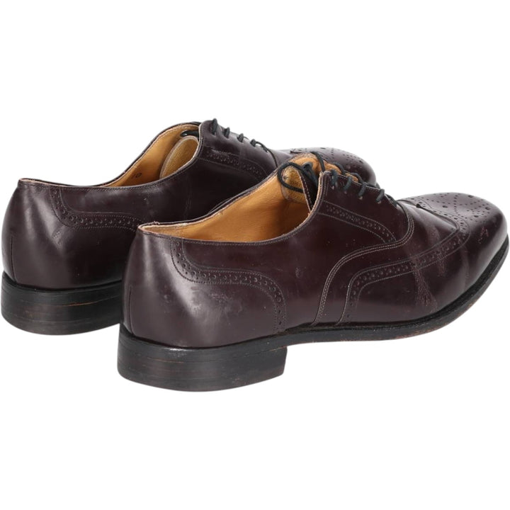 Johnston & Murphy Optima Full Brogue Wingtip Shoes, Made in USA, Size 9 1/2 Men's 27.5cm unclear burgundy type Vintage Second Hand