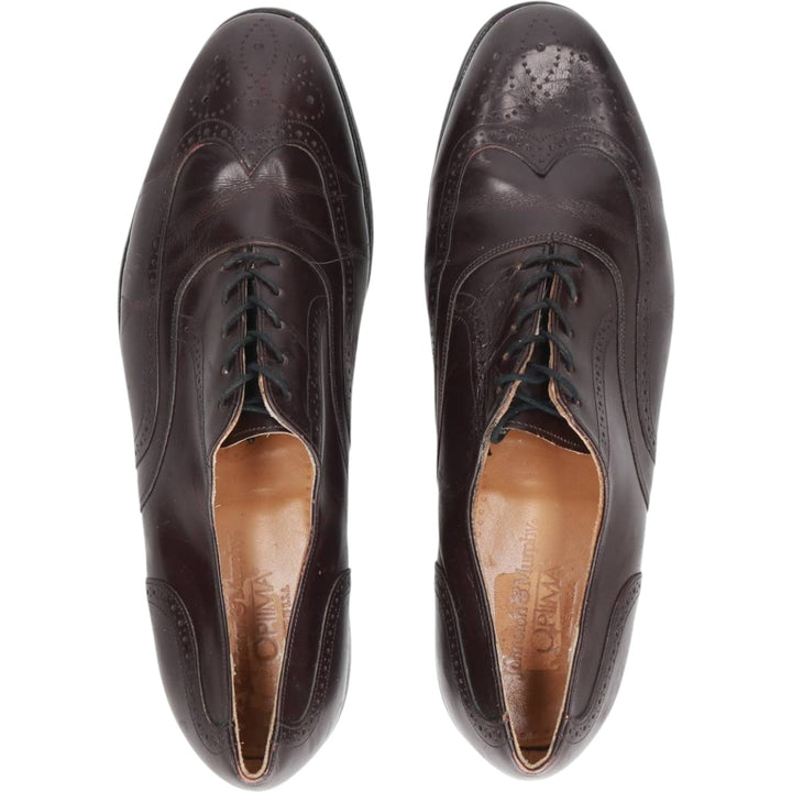 Johnston & Murphy Optima Full Brogue Wingtip Shoes, Made in USA, Size 9 1/2 Men's 27.5cm unclear burgundy type Vintage Second Hand