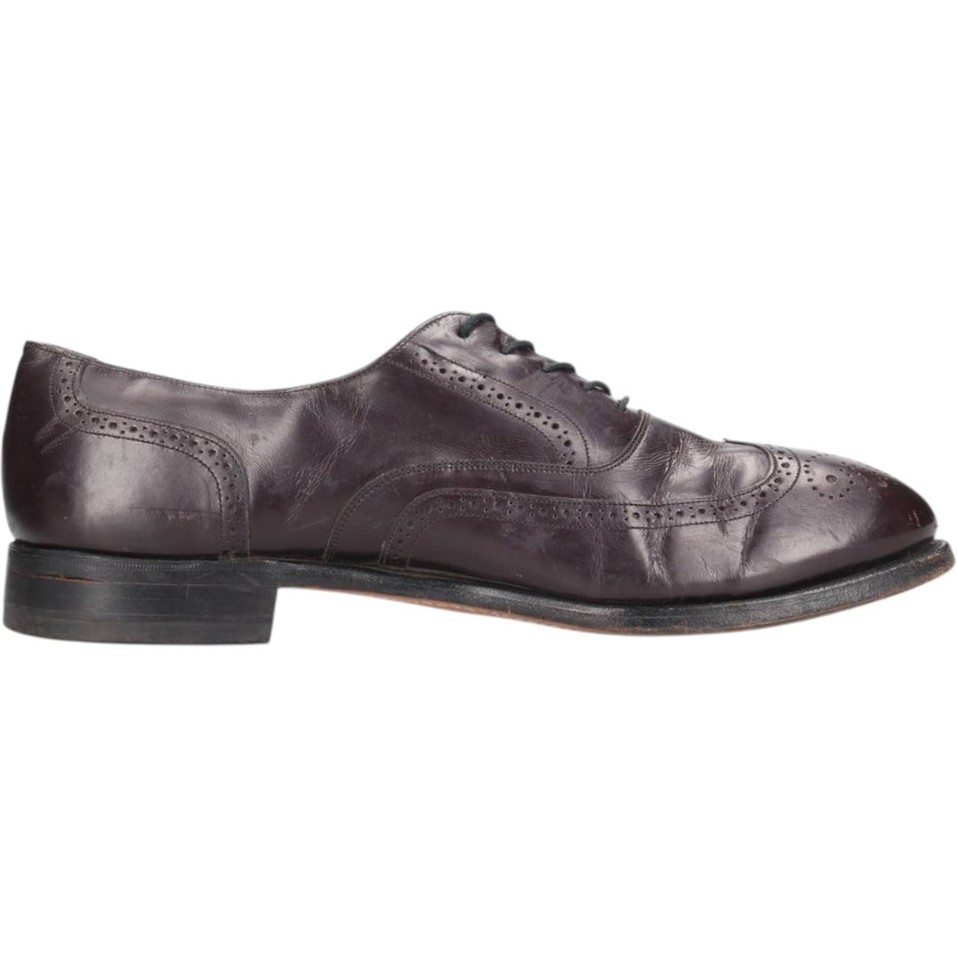Johnston & Murphy Optima Full Brogue Wingtip Shoes, Made in USA, Size 9 1/2 Men's 27.5cm unclear burgundy type Vintage Second Hand
