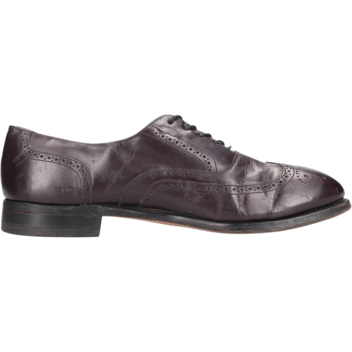 Johnston & Murphy Optima Full Brogue Wingtip Shoes, Made in USA, Size 9 1/2 Men's 27.5cm unclear burgundy type Vintage Second Hand