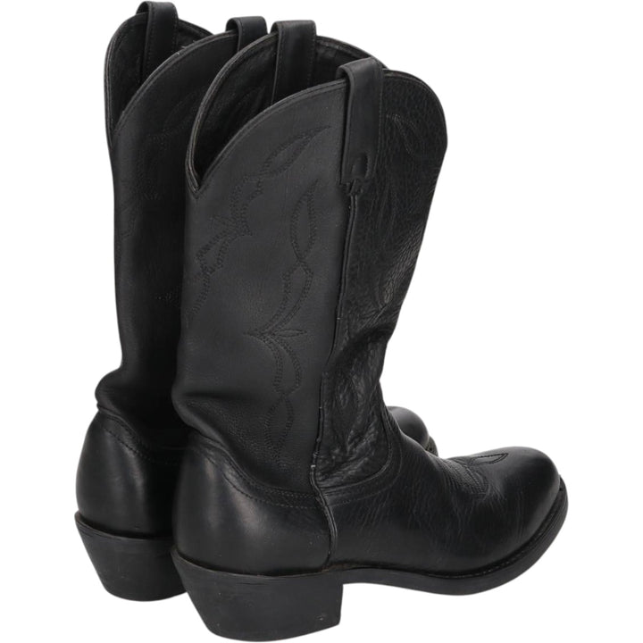 Danpost platform western boots, size 10 1/2 D Men's 28.5cm genuine leather black type Vintage Second Hand