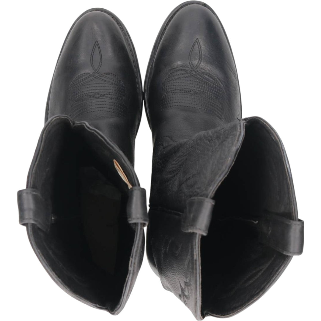 Danpost platform western boots, size 10 1/2 D Men's 28.5cm genuine leather black type Vintage Second Hand