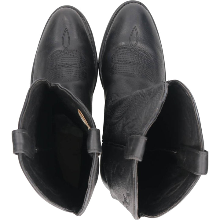 Danpost platform western boots, size 10 1/2 D Men's 28.5cm genuine leather black type Vintage Second Hand