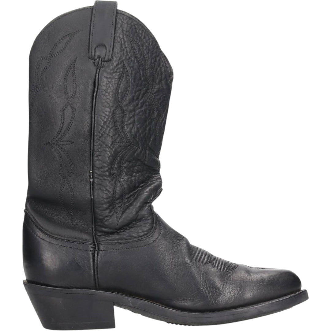 Danpost platform western boots, size 10 1/2 D Men's 28.5cm genuine leather black type Vintage Second Hand