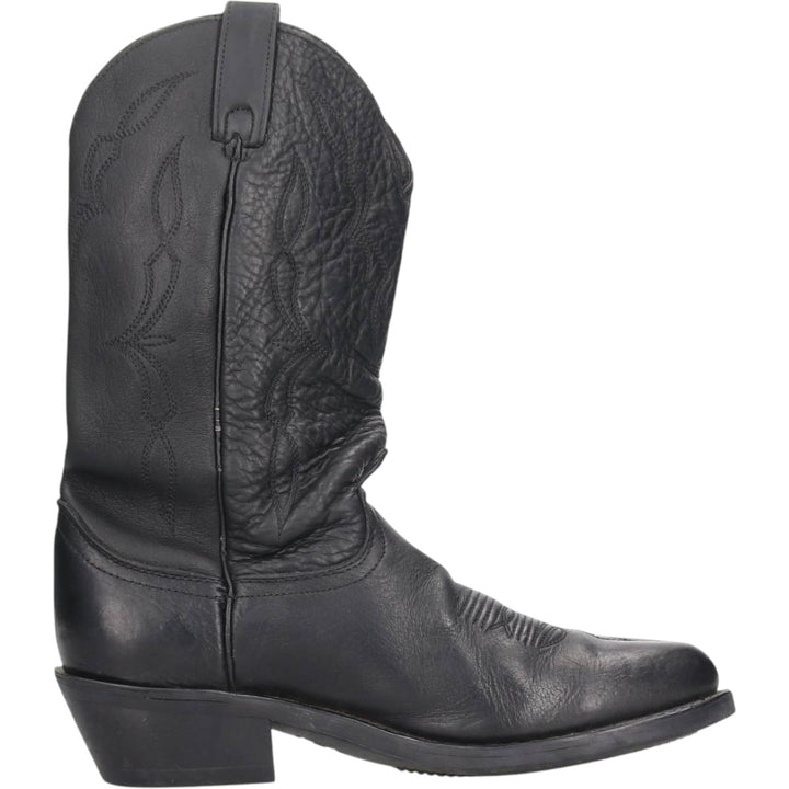 Danpost platform western boots, size 10 1/2 D Men's 28.5cm genuine leather black type Vintage Second Hand
