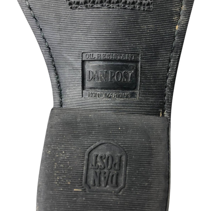 Danpost platform western boots, size 10 1/2 D Men's 28.5cm genuine leather black type Vintage Second Hand