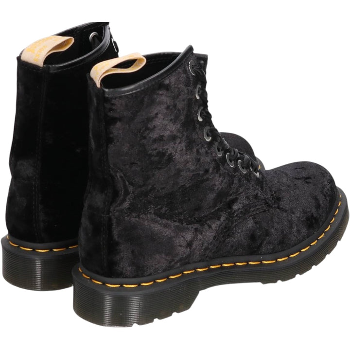 Mint condition Dr. Martens 1460 Vegan Velvet 8-Eye Boots, Size 6 Women's 25.0cm unclear black type Vintage Second Hand