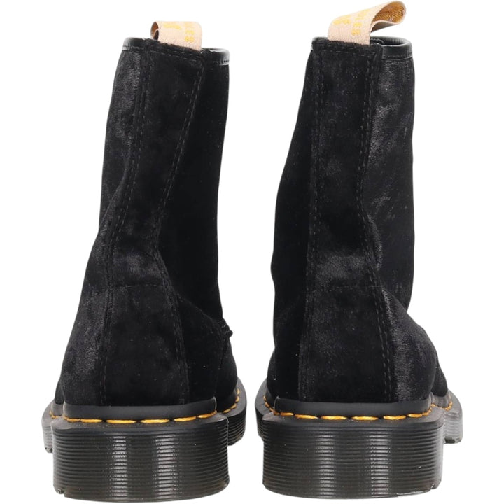 Mint condition Dr. Martens 1460 Vegan Velvet 8-Eye Boots, Size 6 Women's 25.0cm unclear black type Vintage Second Hand