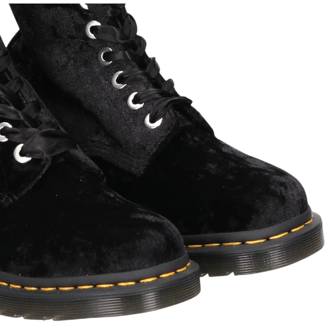 Mint condition Dr. Martens 1460 Vegan Velvet 8-Eye Boots, Size 6 Women's 25.0cm unclear black type Vintage Second Hand