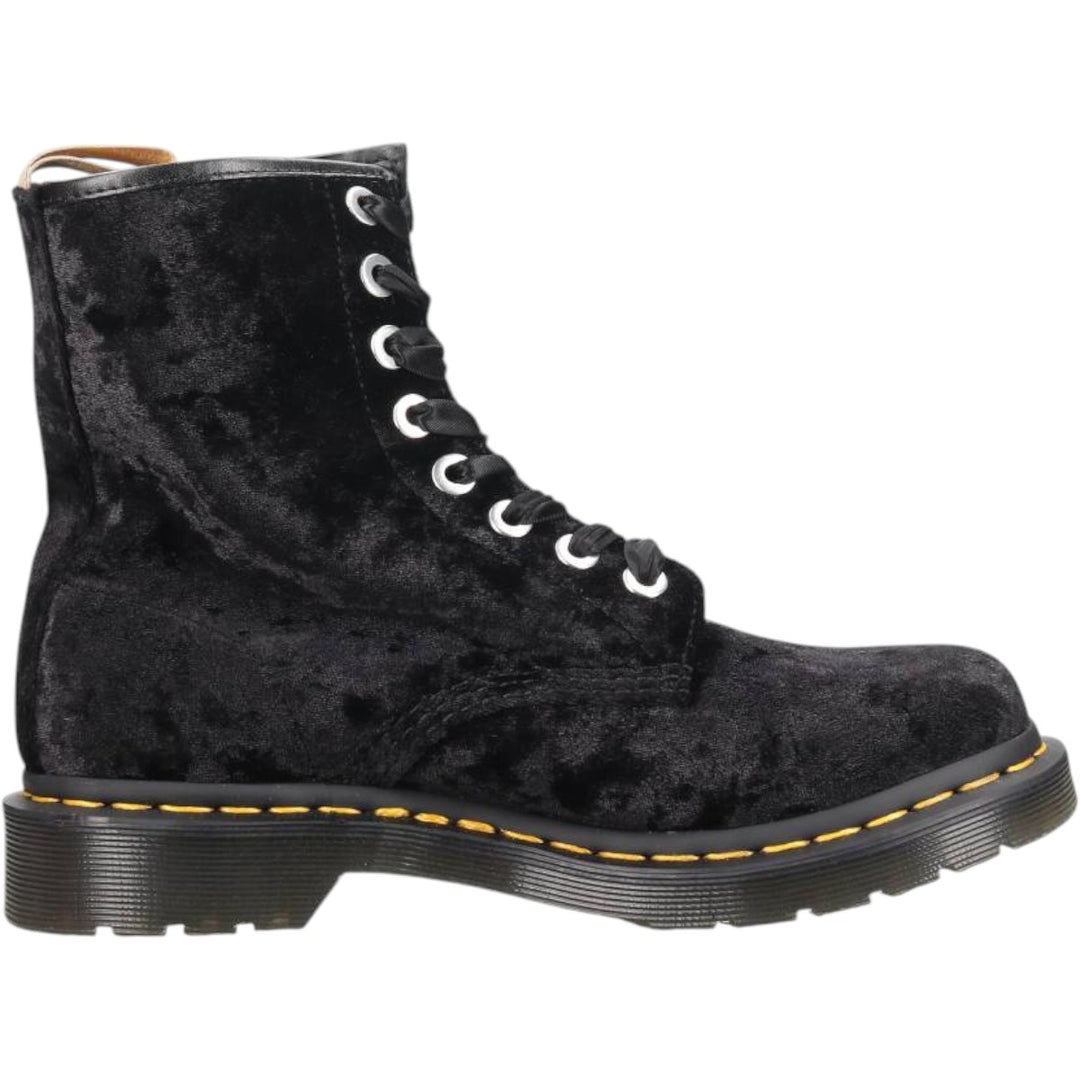 Mint condition Dr. Martens 1460 Vegan Velvet 8-Eye Boots, Size 6 Women's 25.0cm unclear black type Vintage Second Hand