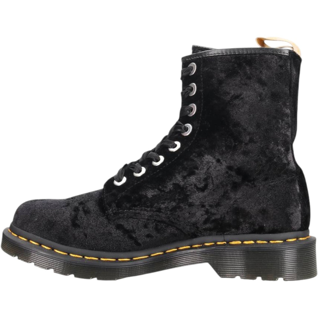 Mint condition Dr. Martens 1460 Vegan Velvet 8-Eye Boots, Size 6 Women's 25.0cm unclear black type Vintage Second Hand