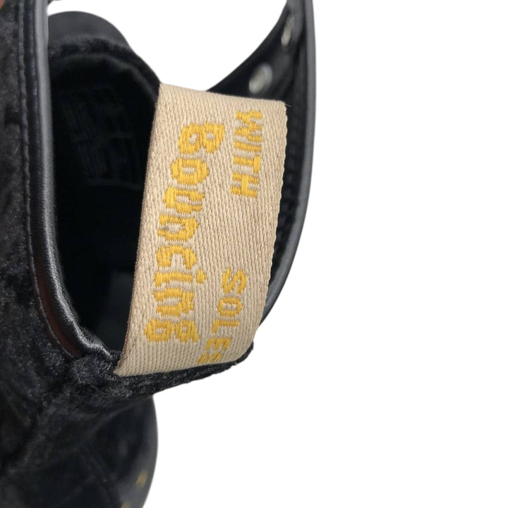 Mint condition Dr. Martens 1460 Vegan Velvet 8-Eye Boots, Size 6 Women's 25.0cm unclear black type Vintage Second Hand