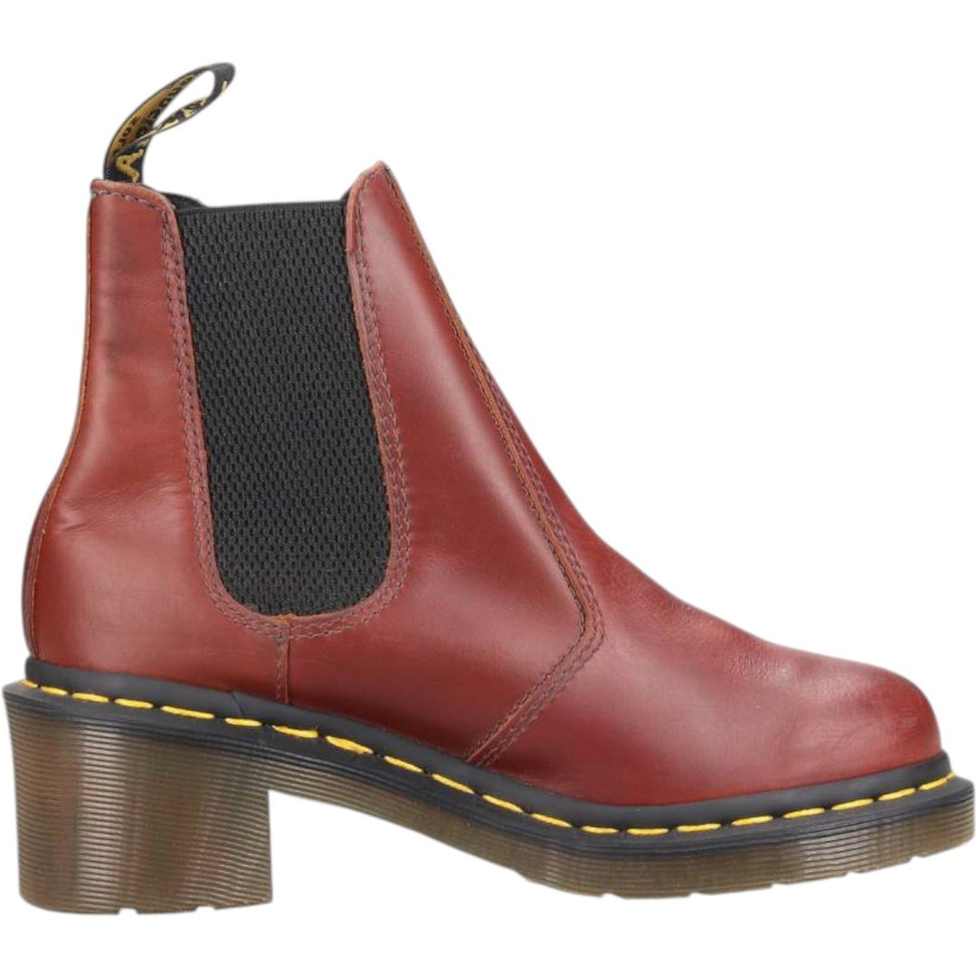 Dr. Martens CADENCE platform boots with side gore, size 4 Women's 23.0cm unclear red type reddish brown Vintage Second Hand