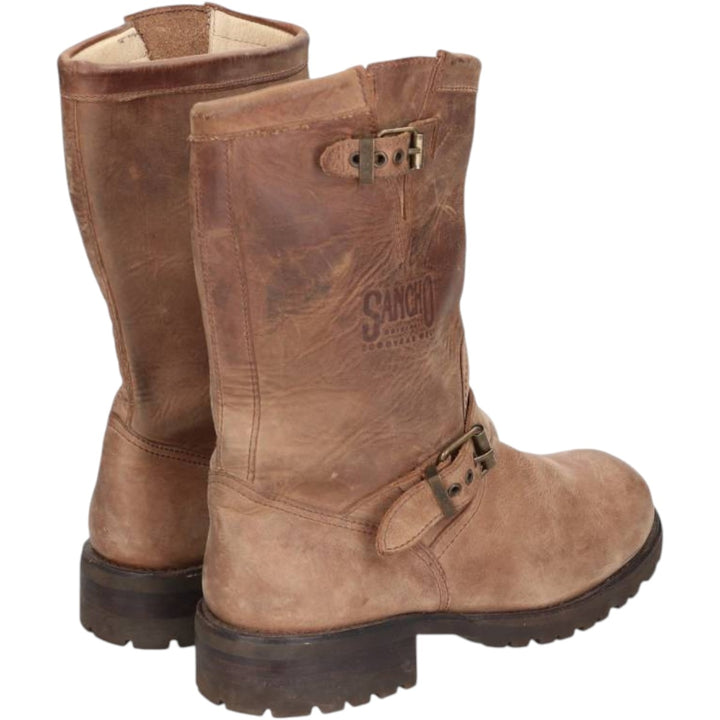 Sancho engineer boots, size 40, made in Spain Men's 26.0cm genuine leather beige type brown Vintage Second Hand