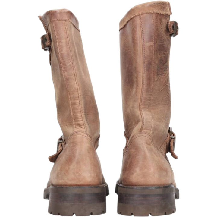 Sancho engineer boots, size 40, made in Spain Men's 26.0cm genuine leather beige type brown Vintage Second Hand