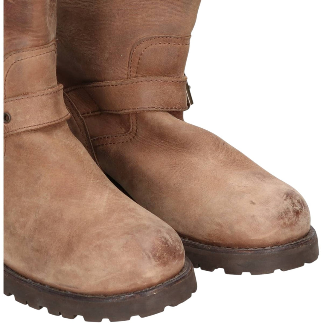 Sancho engineer boots, size 40, made in Spain Men's 26.0cm genuine leather beige type brown Vintage Second Hand