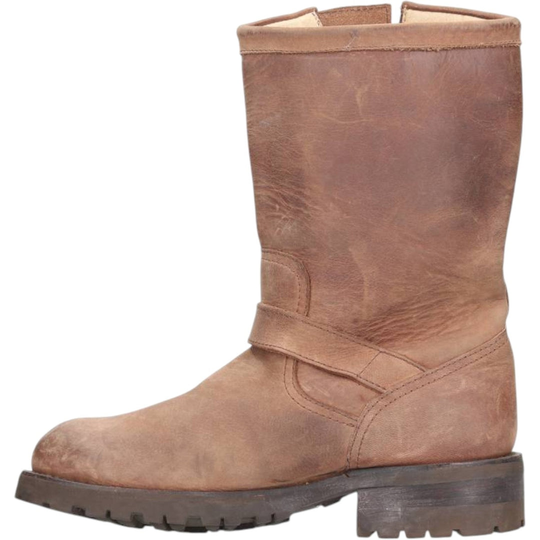 Sancho engineer boots, size 40, made in Spain Men's 26.0cm genuine leather beige type brown Vintage Second Hand