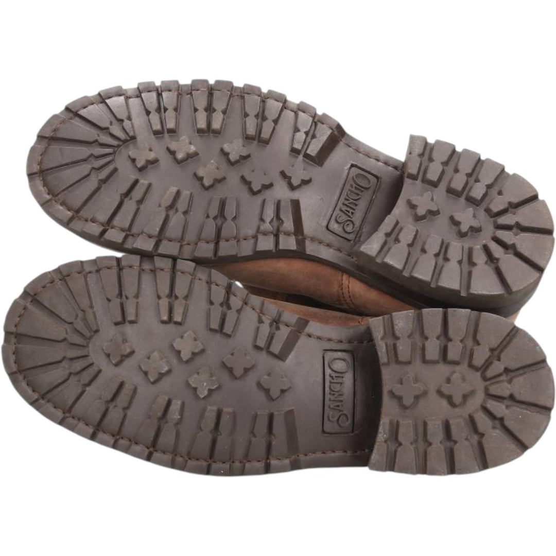 Sancho engineer boots, size 40, made in Spain Men's 26.0cm genuine leather beige type brown Vintage Second Hand