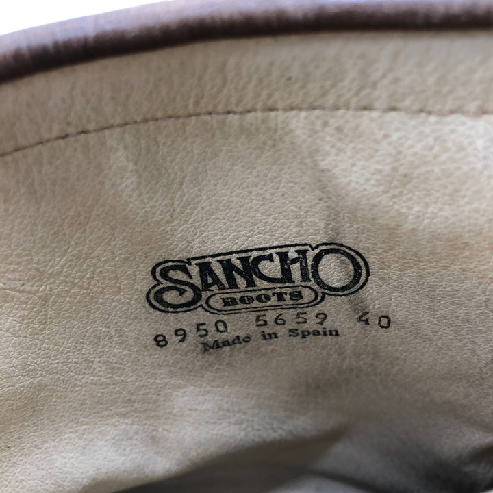 Sancho engineer boots, size 40, made in Spain Men's 26.0cm genuine leather beige type brown Vintage Second Hand