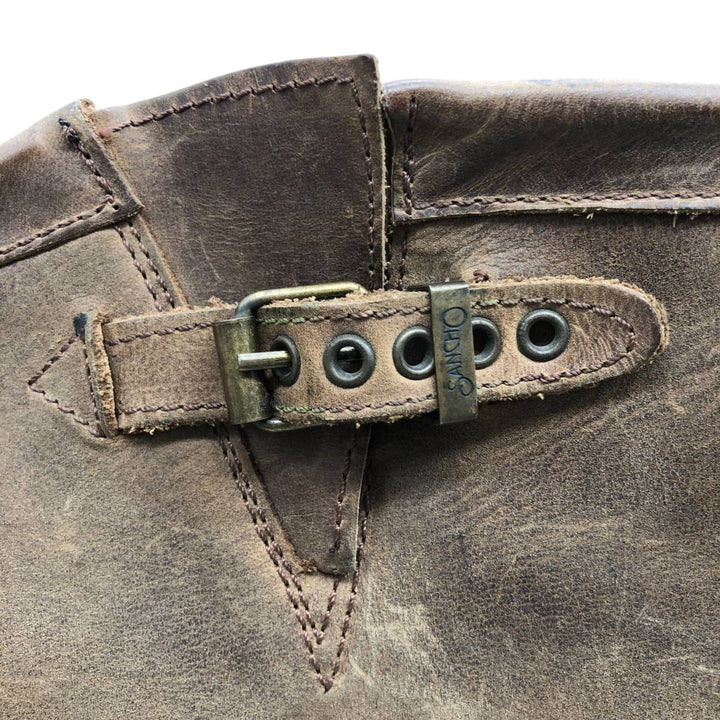 Sancho engineer boots, size 40, made in Spain Men's 26.0cm genuine leather beige type brown Vintage Second Hand