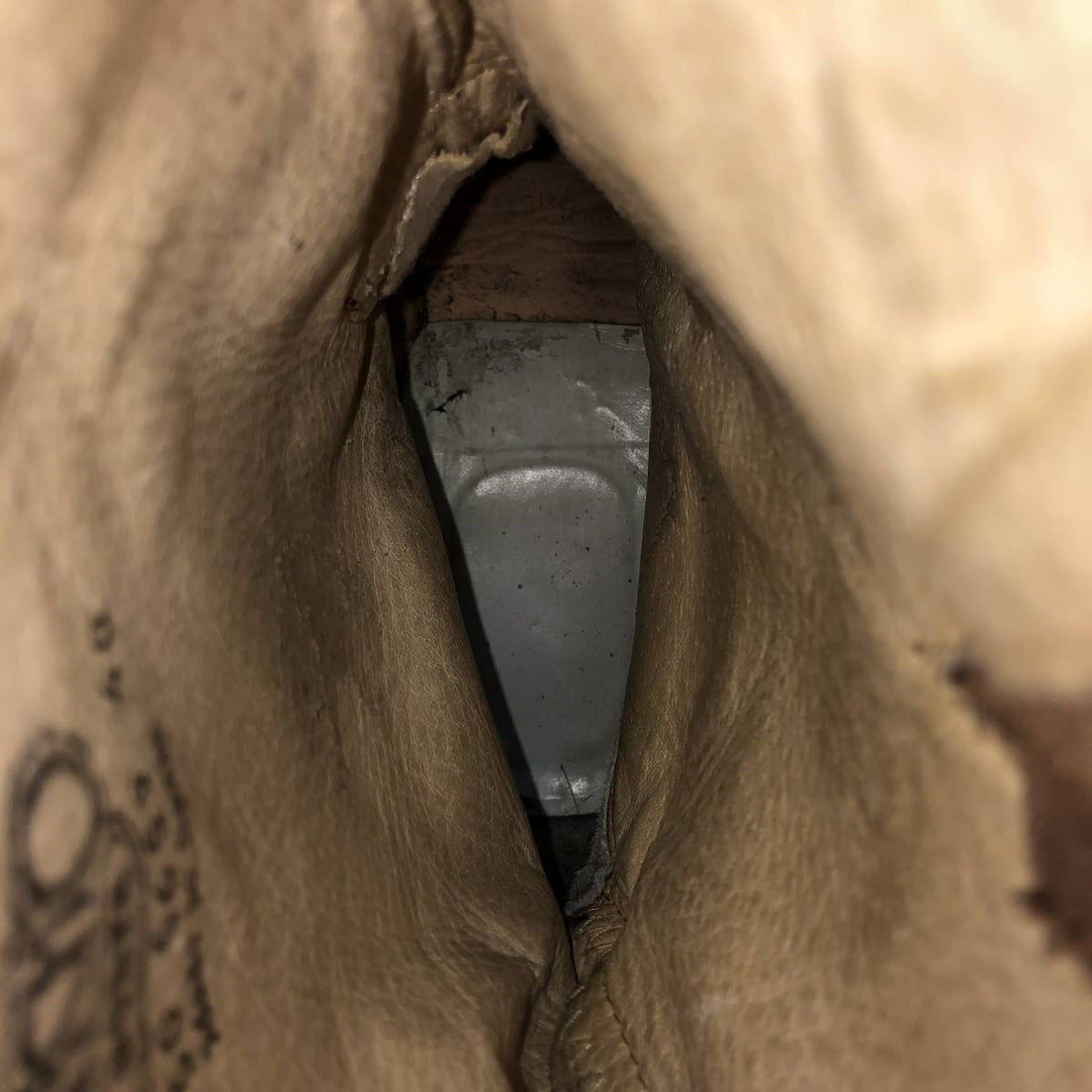 Sancho engineer boots, size 40, made in Spain Men's 26.0cm genuine leather beige type brown Vintage Second Hand