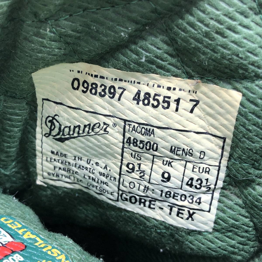 Danner Tacoma 48500 GORE-TEX Work Boots, Made in USA, Size 9 1/2 Men's 27.5cm unclear brown type Vintage Second Hand