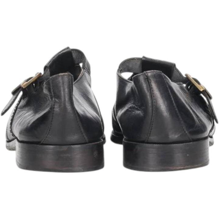 ENZO BARETTI Braided Monk Strap Shoes, Size 43, Men's, 10.4" (equivalent) /saa014061 Men's 26.5cm genuine leather black type Vintage Second Hand
