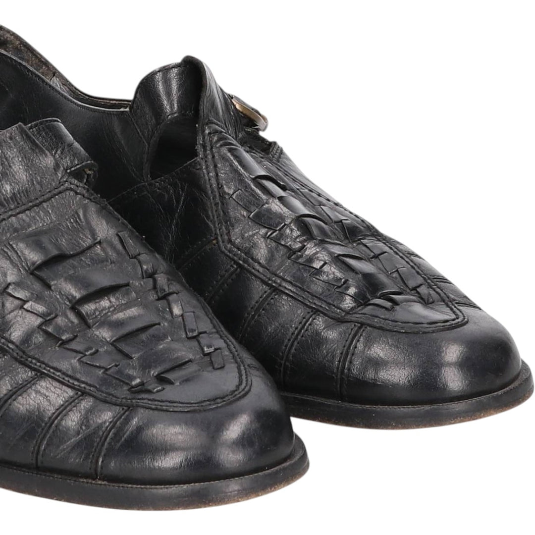 ENZO BARETTI Braided Monk Strap Shoes, Size 43, Men's, 10.4" (equivalent) /saa014061 Men's 26.5cm genuine leather black type Vintage Second Hand