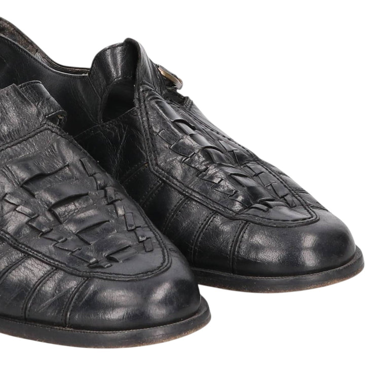 ENZO BARETTI Braided Monk Strap Shoes, Size 43, Men's, 10.4" (equivalent) /saa014061 Men's 26.5cm genuine leather black type Vintage Second Hand