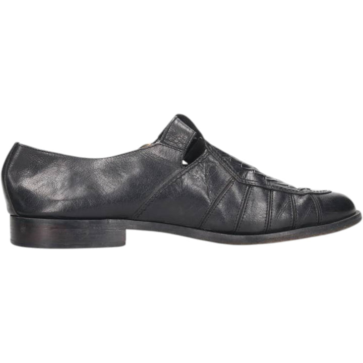 ENZO BARETTI Braided Monk Strap Shoes, Size 43, Men's, 10.4" (equivalent) /saa014061 Men's 26.5cm genuine leather black type Vintage Second Hand