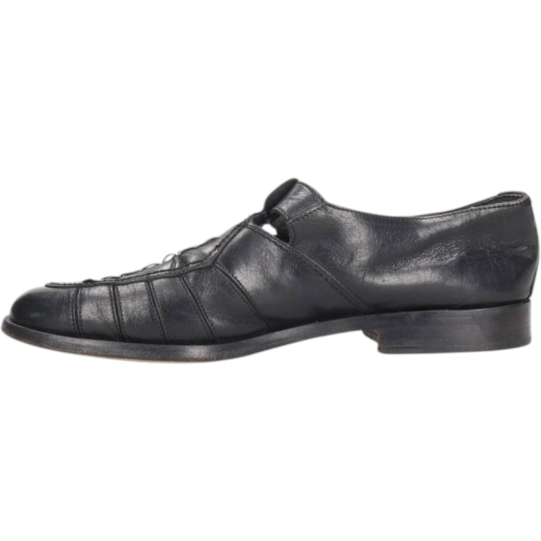 ENZO BARETTI Braided Monk Strap Shoes, Size 43, Men's, 10.4" (equivalent) /saa014061 Men's 26.5cm genuine leather black type Vintage Second Hand