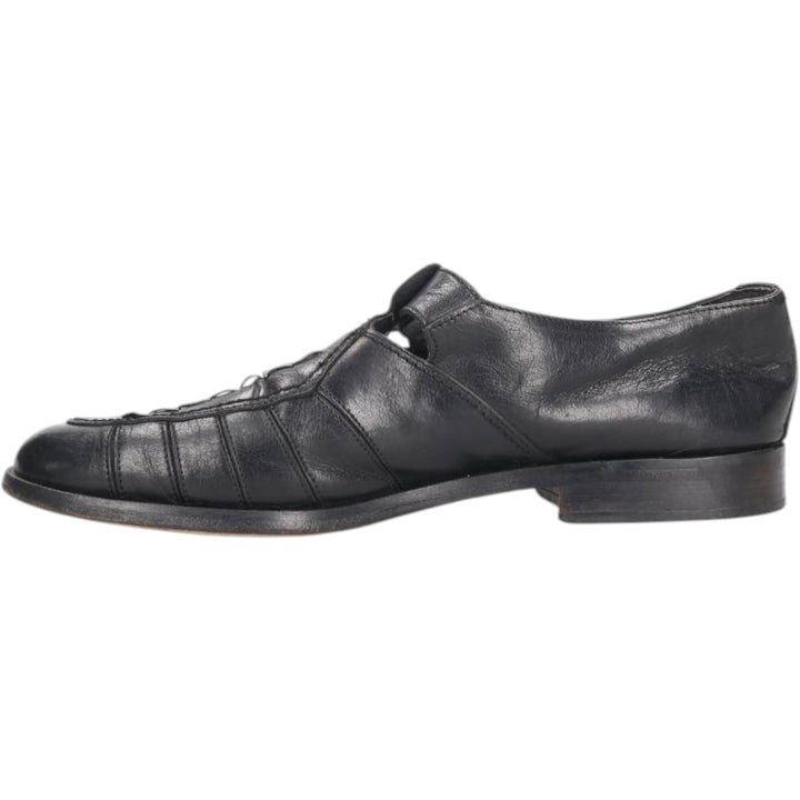 ENZO BARETTI Braided Monk Strap Shoes, Size 43, Men's, 10.4" (equivalent) /saa014061 Men's 26.5cm genuine leather black type Vintage Second Hand