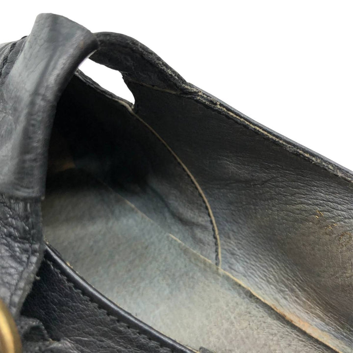 ENZO BARETTI Braided Monk Strap Shoes, Size 43, Men's, 10.4" (equivalent) /saa014061 Men's 26.5cm genuine leather black type Vintage Second Hand