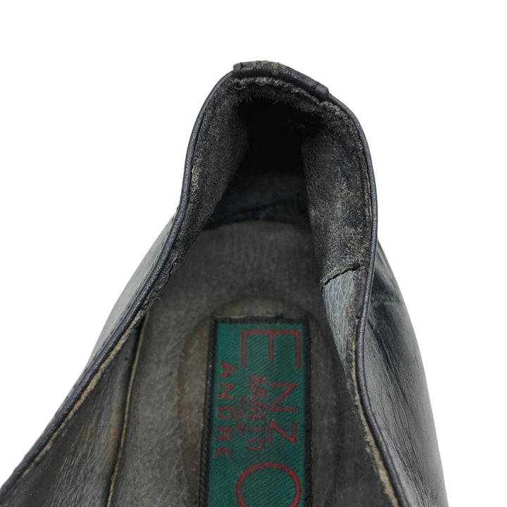 ENZO BARETTI Braided Monk Strap Shoes, Size 43, Men's, 10.4" (equivalent) /saa014061 Men's 26.5cm genuine leather black type Vintage Second Hand