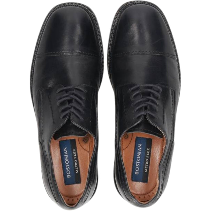 Bostonian METRO FLEX Straight Tip Shoes, Made in Italy, Size 9 1/2 Men's 27.5cm genuine leather black type Vintage Second Hand