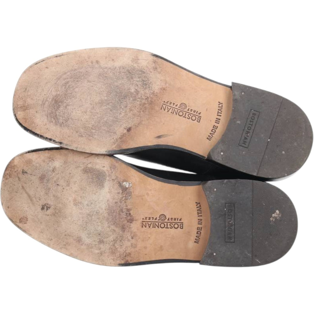 Bostonian METRO FLEX Straight Tip Shoes, Made in Italy, Size 9 1/2 Men's 27.5cm genuine leather black type Vintage Second Hand