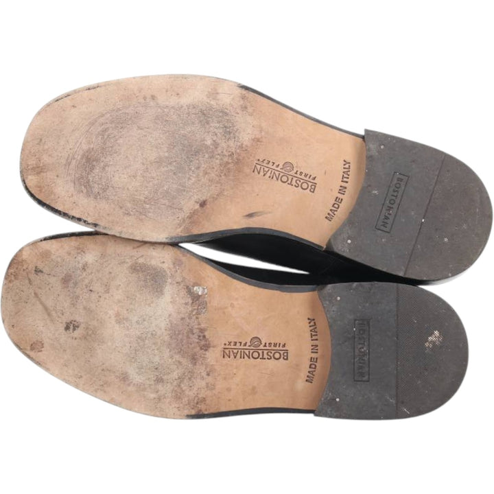 Bostonian METRO FLEX Straight Tip Shoes, Made in Italy, Size 9 1/2 Men's 27.5cm genuine leather black type Vintage Second Hand