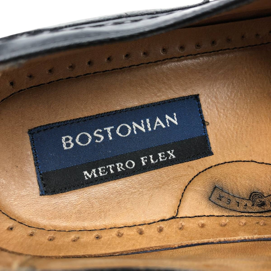 Bostonian METRO FLEX Straight Tip Shoes, Made in Italy, Size 9 1/2 Men's 27.5cm genuine leather black type Vintage Second Hand